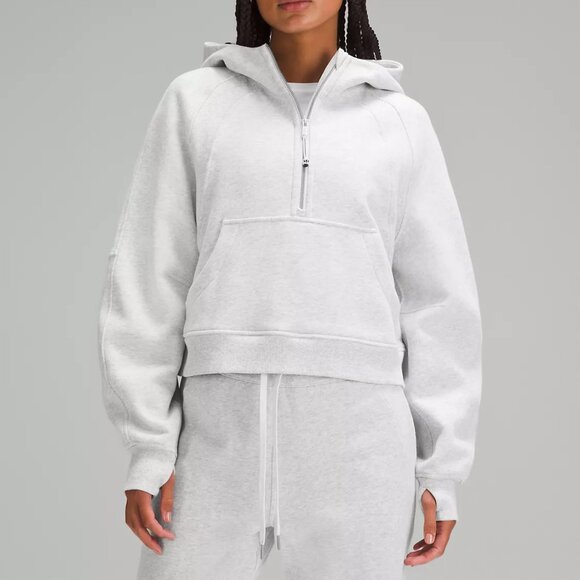 Lululemon Tops - Lululemon Women's Scuba Oversized Half-Zip Hoodie Light Grey Size XL